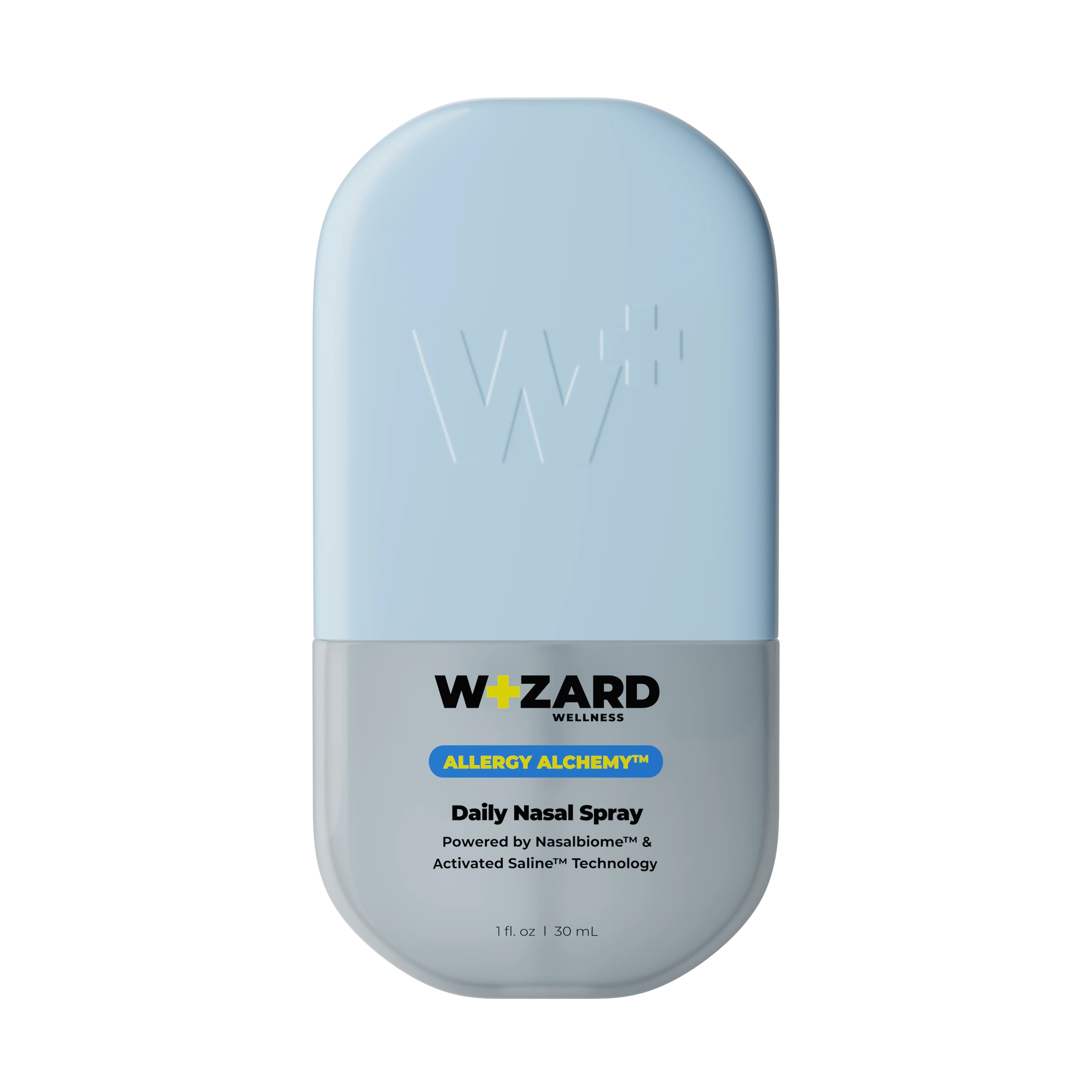 Wizard Wellness daily nasal spray bottle on a white background