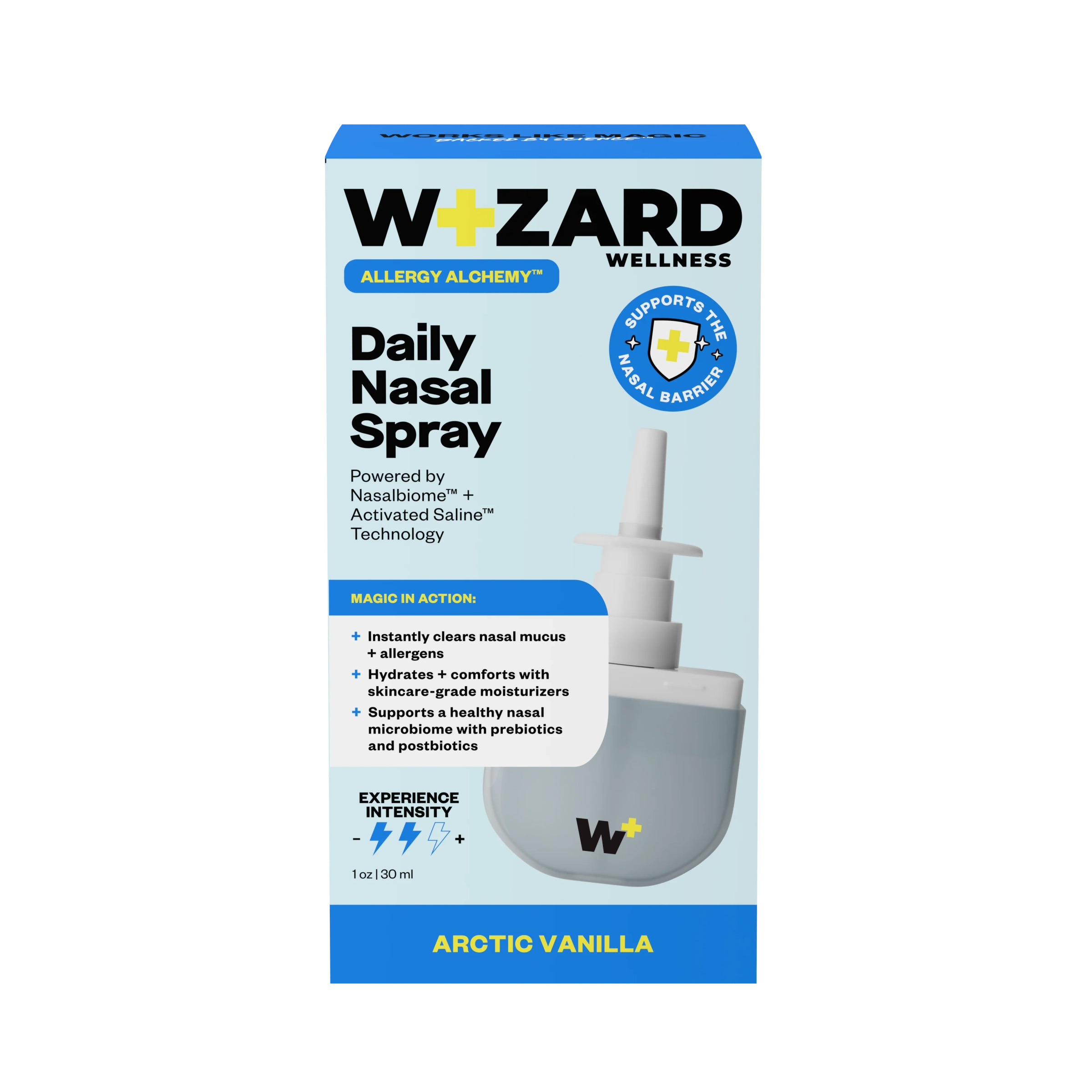 Wizard Wellness Daily Nasal Spray packaging on a white background