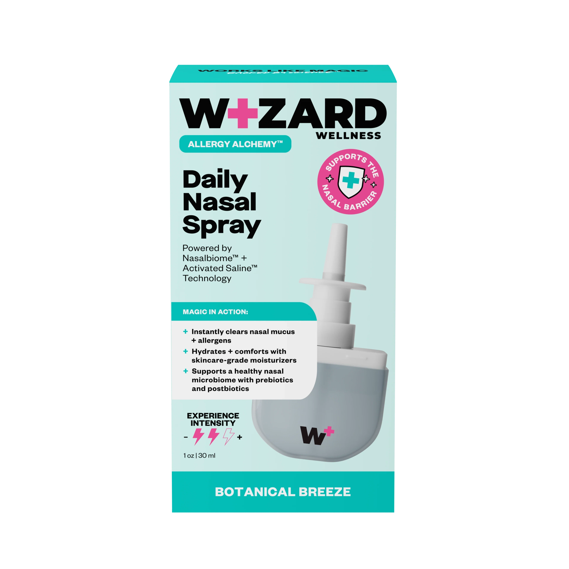Wizard Wellness Daily Nasal Spray packaging on a white background